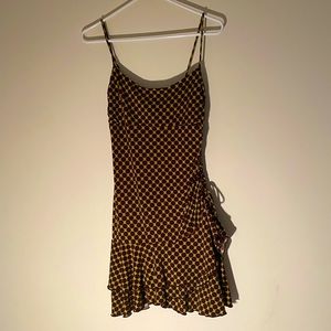 00s Y2K Green Dress with Brown Polka Dots